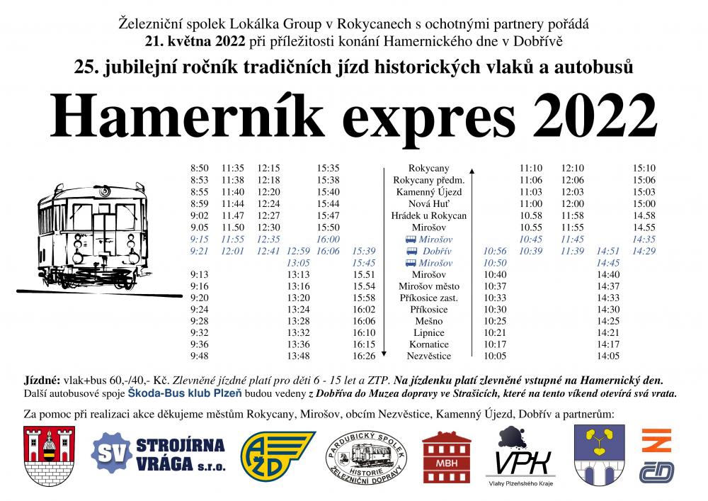 jízdní řád „Hamerník expresu 2022